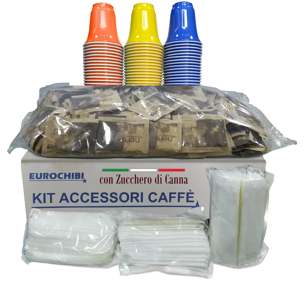 cad Caffitaly 8 Kit accessori caffè Multicolore da 150 pz bustine con Zucchero di Canna 
