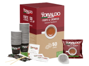 CAFFÈ TORALDO - MISCELA FORTE & CREMOSO - Kit 50 CIALDE ESE44 da 7.2g + ACCESSORI
