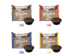 MIX 400 CAPSULE CAFFÈ BORBONE DON CARLO - 100 MISCELA NERA - 100 MISCELA ROSSA - 100 MISCELA BLU - 100 MISCELA ORO - COMPATIBILI A MODO MIO