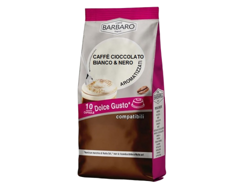 CAFFÈ CIOCCOLATO BIANCO & NERO BARBARO - 10 CAPSULE COMPATIBILI DOLCE GUSTO da 7g
