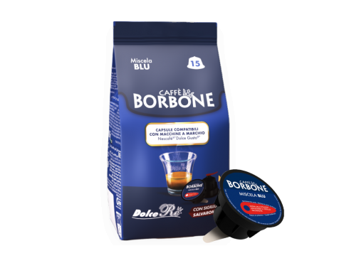 CAFFÈ BORBONE DOLCE RE - MISCELA BLU - 15 CAPSULE COMPATIBILI DOLCE GUSTO da 7g