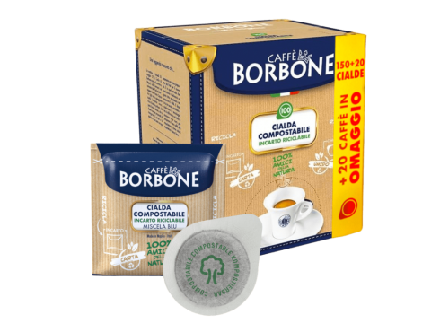 CAFFÈ BORBONE - MISCELA BLU - Box 150 CIALDE ESE44 da 7.2g + 20 CIALDE OMAGGIO