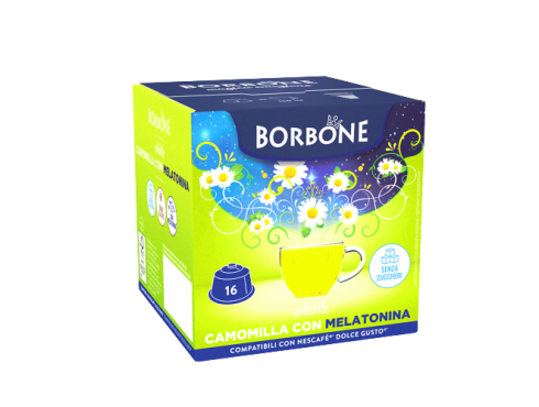 CAMOMILLA CON MELATONINA CAFFÈ BORBONE - 16 CAPSULE COMPATIBILI DOLCE GUSTO da 5g