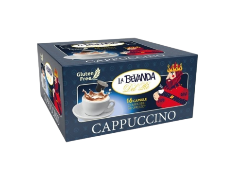 CAPPUCCINO LA BEVANDA DEL RÈ - Box 16 CAPSULE COMPATIBILI NESPRESSO da 6g