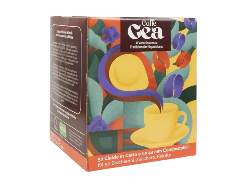 CAFFÈ GEA - TOSTATURA SCURA - Kit 50 CIALDE ESE44 da 7.5g + ACCESSORI