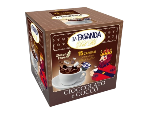 COCCO & CIOCCOLATO LA BEVANDA DEL RÈ - Box 15 CAPSULE COMPATIBILI DOLCE GUSTO da 13g