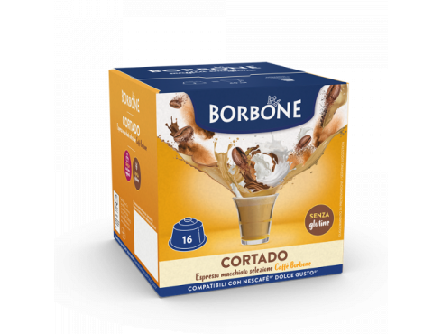 ESPRESSO MACCHIATO CAFFÈ BORBONE CORTADO - 16 CAPSULE COMPATIBILI DOLCE GUSTO da 6.3g