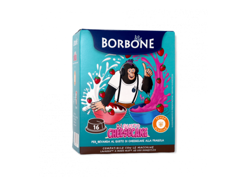 LATTE E CIOCCOLATA BIANCA ALLA FRAGOLA CAFFÈ BORBONE DJ GUSTO CHEESECAKE - 16 CAPSULE COMPATIBILI A MODO MIO da 7g