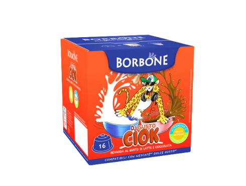 LATTE E CIOCCOLATA CAFFÈ BORBONE DJ GUSTO CIOK - 16 CAPSULE COMPATIBILI DOLCE GUSTO da 14g