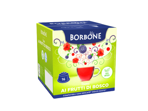 TISANA AI FRUTTI DI BOSCO CAFFÈ BORBONE - 16 CAPSULE COMPATIBILI DOLCE GUSTO da 3g