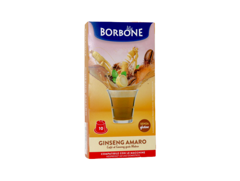 GINSENG AMARO GUSTO MALESE CAFFÈ BORBONE - 10 CAPSULE COMPATIBILI NESPRESSO da 5g