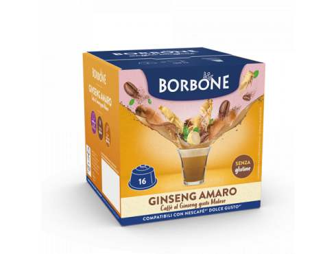 GINSENG AMARO GUSTO MALESE CAFFÈ BORBONE - 16 CAPSULE COMPATIBILI DOLCE GUSTO da 11g