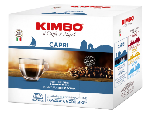 CAFFÈ KIMBO CAPRI - Box 100 CAPSULE COMPATIBILI A MODO MIO da 7.4g