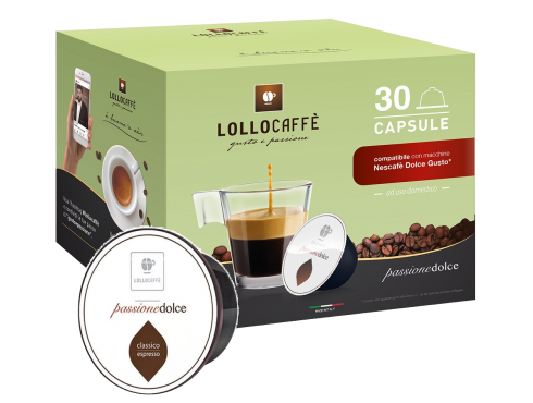 LOLLO CAFFÈ - PASSIONEDOLCE CLASSICO - Box 30 CAPSULE COMPATIBILI DOLCE GUSTO da 7.5g