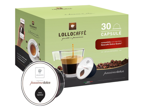 LOLLO CAFFÈ - PASSIONEDOLCE NERO - Box 30 CAPSULE COMPATIBILI DOLCE GUSTO da 7.5g