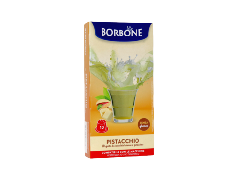 CIOCCOLATA BIANCA E PISTACCHIO CAFFÈ BORBONE PISTACCHIO - 10 CAPSULE COMPATIBILI NESPRESSO da 7g