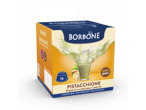 CIOCCOLATA BIANCA E PISTACCHIO CAFFÈ BORBONE PISTACCHIONE - 16 CAPSULE COMPATIBILI DOLCE GUSTO da 18g