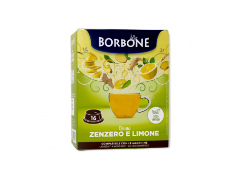 TISANA ZENZERO E LIMONE CAFFÈ BORBONE - 16 CAPSULE COMPATIBILI A MODO MIO da 3g