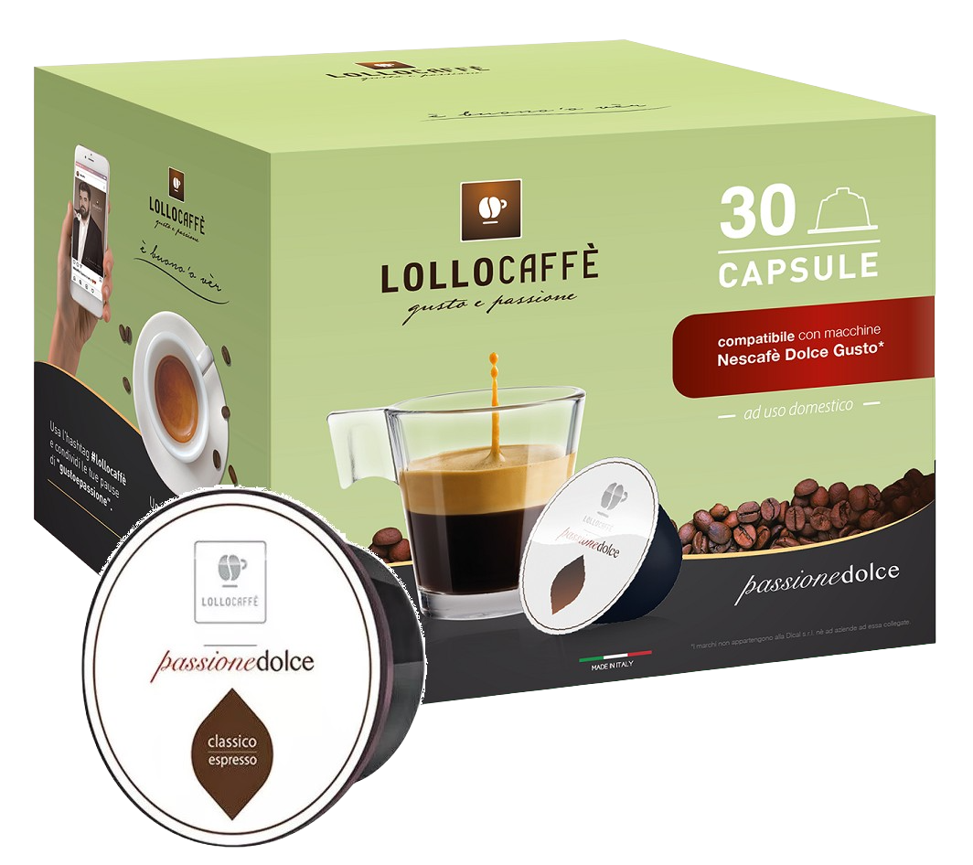 LOLLO CAFFÈ - PASSIONEDOLCE CLASSICO - Box 30 DOLCE GUSTO COMPATIBLE  CAPSULES 7.5g