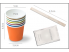 Gallery: COFFEE ACCESSORIES KIT BIO with 150 SACHETS OF SUGAR + 150 PAPER CUPS + 150 WOODEN AGITATORS - EUROCHIBI® RECYCLABLE COMPOSTABLE BIODEGRADABLE LINE