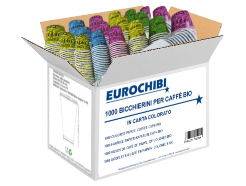 EUROCHIBI® 1000 COLORED PAPER COFFEE CUPS BIO