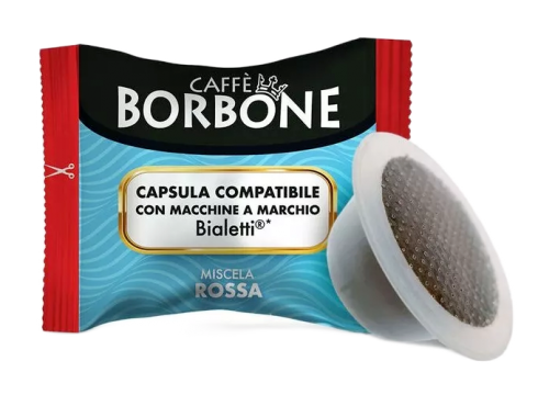 CAFFÈ BORBONE - MISCELA ROSSA - Box 100 BIALETTI COMPATIBLE CAPSULES 5g