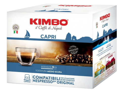COFFEE KIMBO CAPRI - Box 100 NESPRESSO COMPATIBLE CAPSULES 5.4g