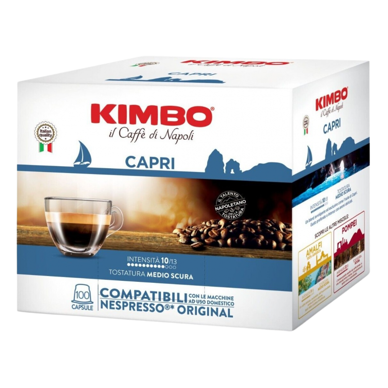 COFFEE KIMBO CAPRI Box 100 NESPRESSO COMPATIBLE CAPSULES 5.4g Eurochibi Mega Store