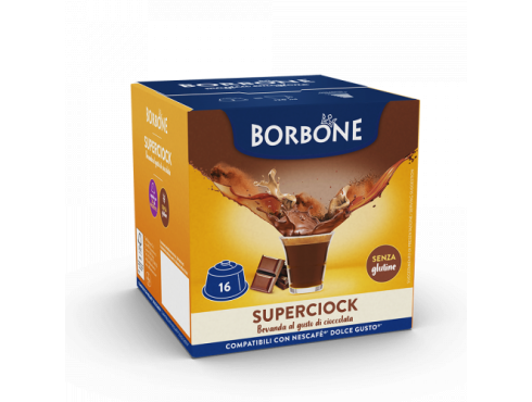 CHOCOLATE CAFFÈ BORBONE SUPERCIOCK - 16 CÁPSULAS COMPATIBLES DOLCE GUSTO 20g