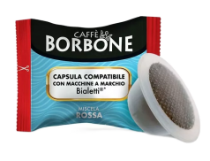 CAFFÈ BORBONE - MISCELA ROSSA - Box 100 BIALETTI KOMPATIBLE KAPSELN 5g