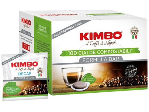 KAFFEE KIMBO DECAFFEINATO - ENTKOFFEINIERT - Box 100 PADS ESE44 7.3g