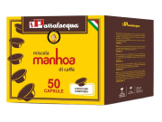 CAFÉ PASSALACQUA MANHOA - GUSTO VELLUTATO - Box 50 CAPSULES COMPATIBLES A MODO MIO 5.5g