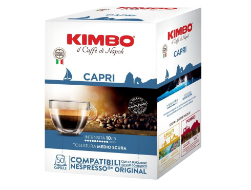 CAFÉ KIMBO CAPRI - Box 50 CAPSULES COMPATIBLES NESPRESSO 5.4g